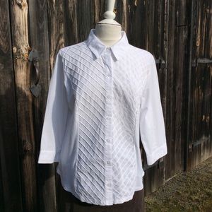 Christopher & Banks Pintucked Chevron Shirt